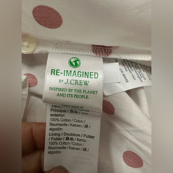 J. Crew Puff-sleeve cotton poplin wrap dress in white rose dot size M - Picture 7 of 9